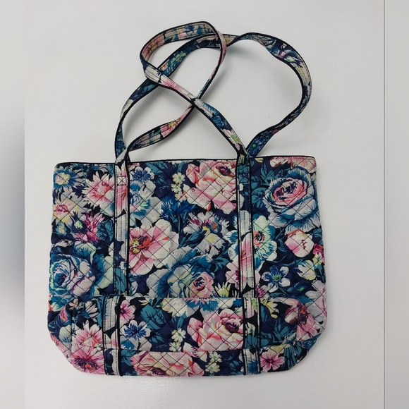 Vera Bradley Small VERA TOTE in Garden Grove Top zip bag w/ front pockets - Picture 5 of 6